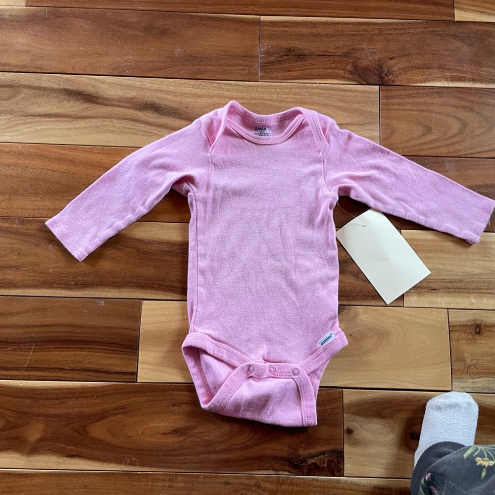 Pink Long Sleeve Baby Bodysuit